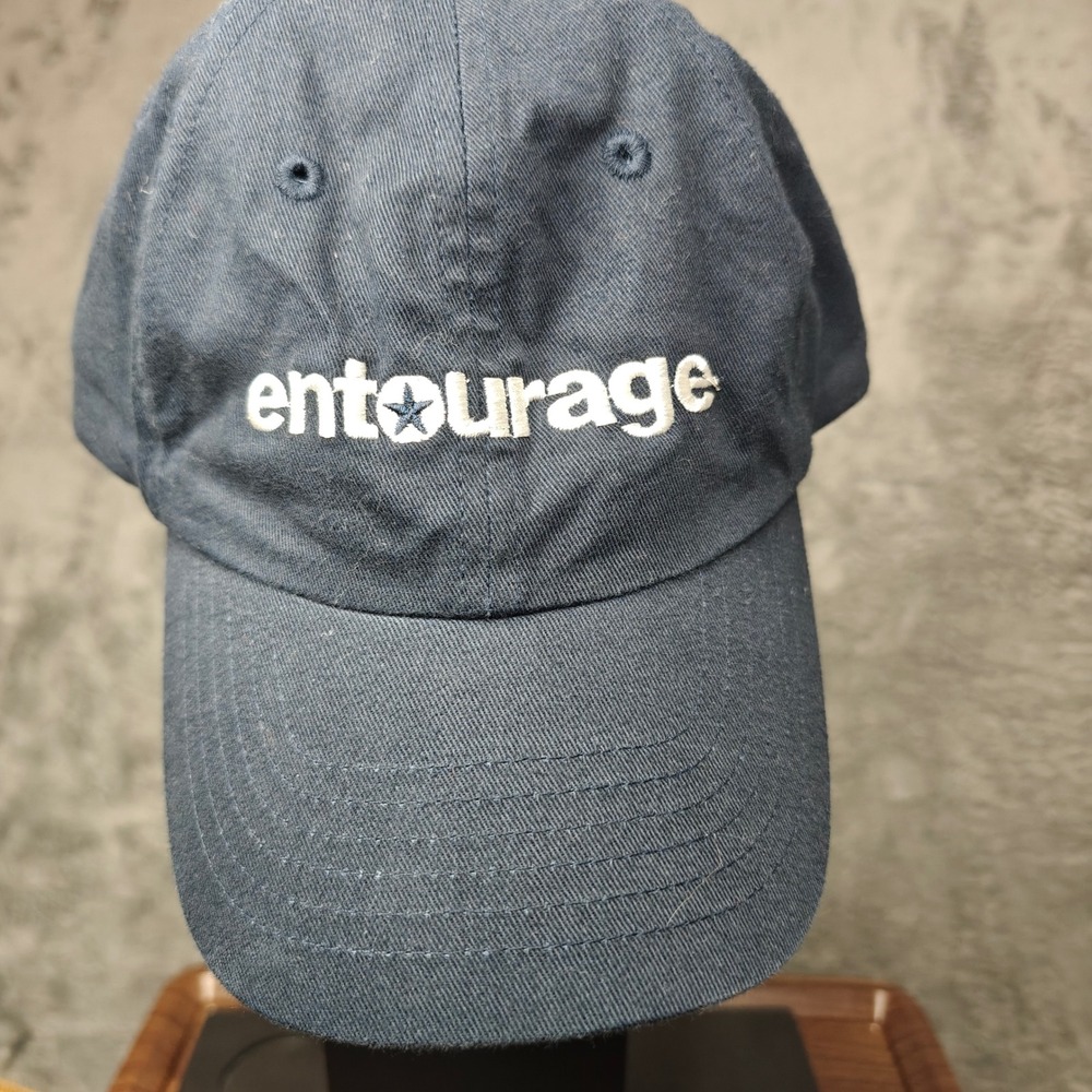 HBO Entourage Hat Men OSFA Black Embroidered Promo Dad Cap Adjustable
